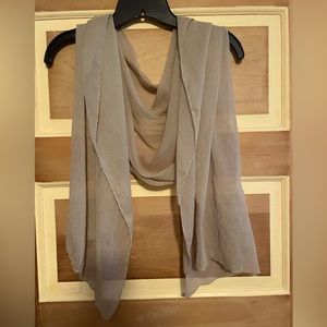 Tan Sheer Scarf with white polka dots, Brown scarf